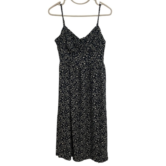 Old Navy Blue Soft Bodice Ditsy Floral Midi Dress Size Medium - Picture 2 of 6